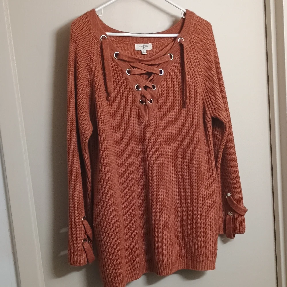 Umgee Terracotta Knit Sweater - Picture 1 of 3